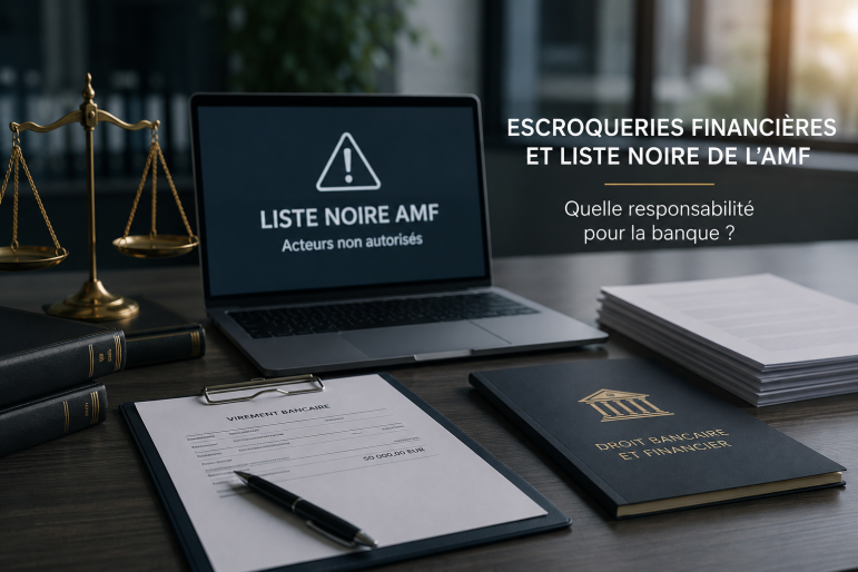 Escroqueries bancaires et liste noire AMF : la banque peut-elle être responsable